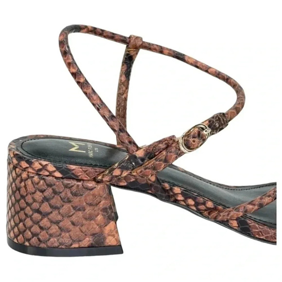 Marc Fisher LTD Womens Sandal 8.5M Jiny2 Brown Snake Print Block Heel - Picture 10 of 16